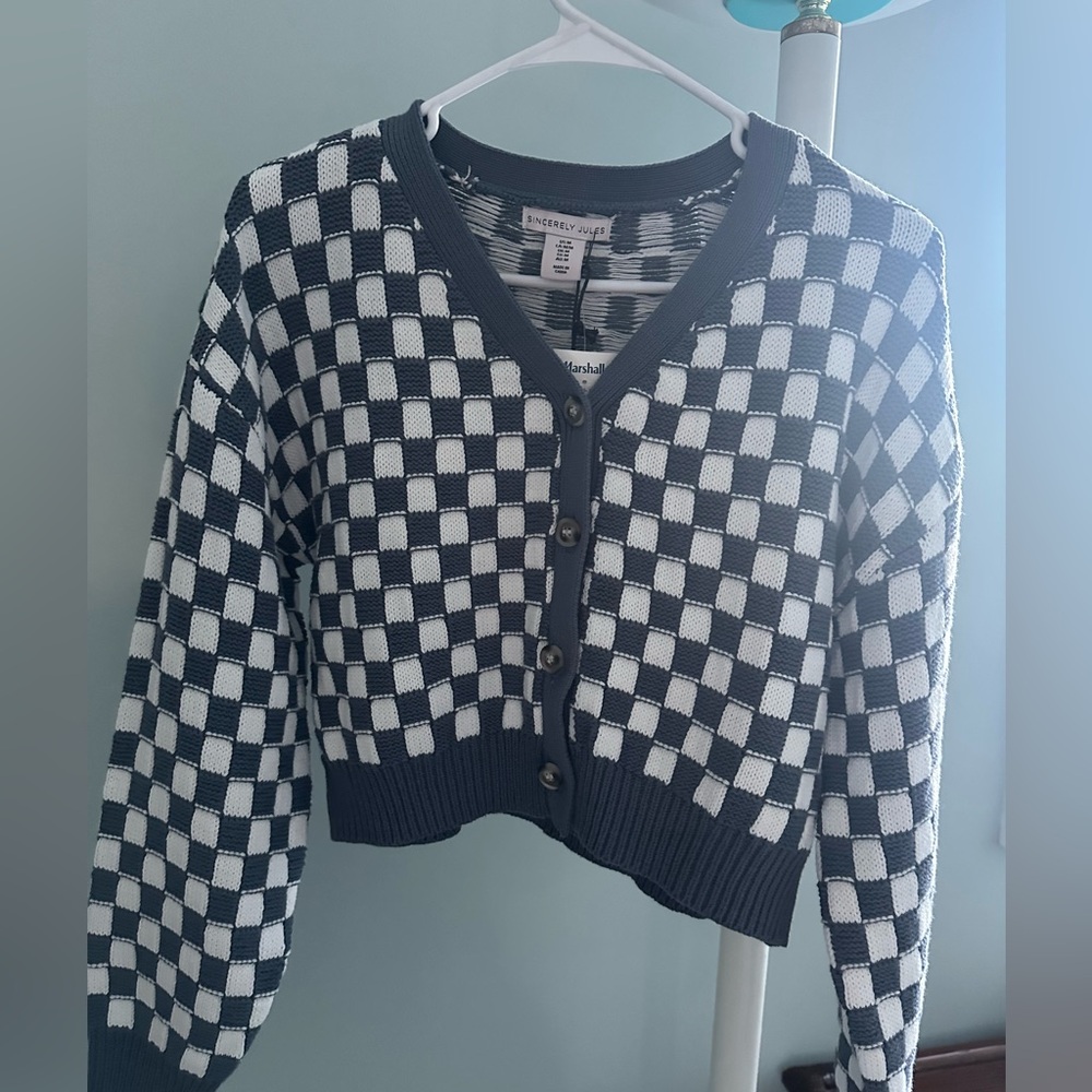 NWT Checker Cardigan